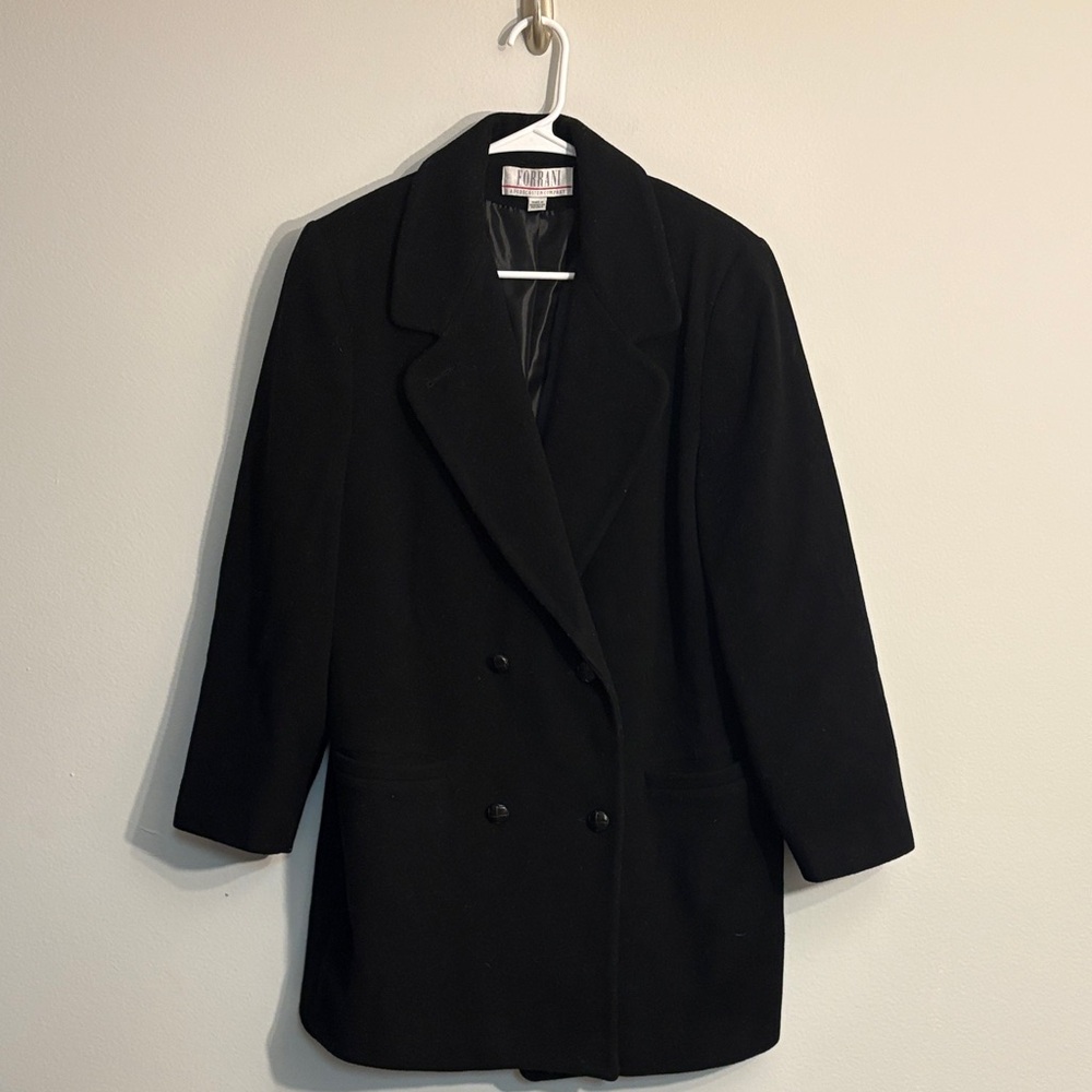 wool Pea Coat Forrani forecaster company black size 10